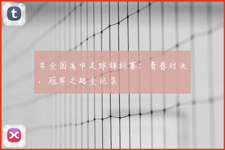 年全国高中足球锦标赛:青春对决,冠军之路全记录